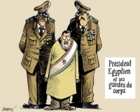 Le président élu égyptien et ses gardes du corps... 